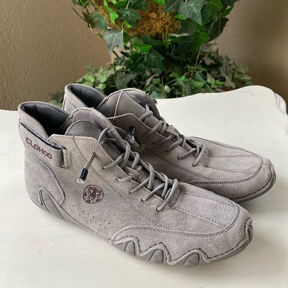 Clohoo Gray Men’s Ankle Slip On High Tops Adjustable Size 38